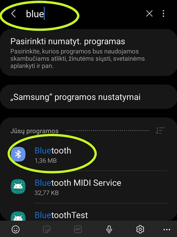 Kaip surasti Bluetooth Samsung telefone