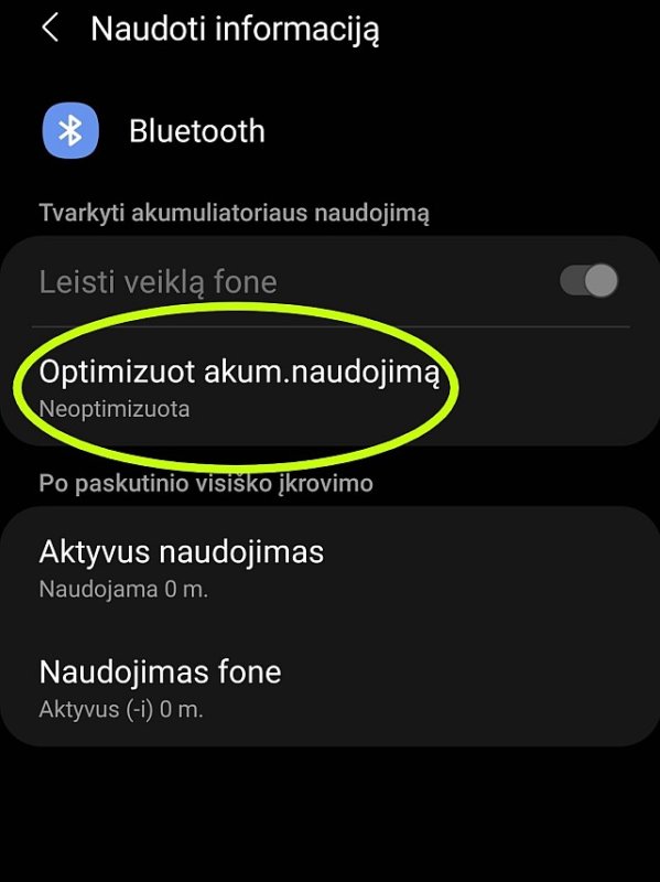 Kaip surasti Bluetooth optimizavimą Samsung telefone